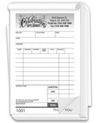 Custom printed books such as receipt books - 1 ink